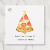 kerstboompepperoni pizza uit de keuken van bedankjes labels (Voorkant)