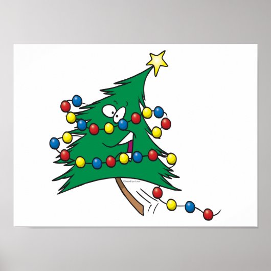 kerstboompersonage met schattige cartoon poster (Voorkant)