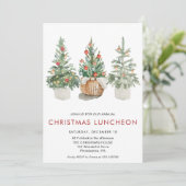 kerstboompijn met kerstboompijn Uitnodiging (Staand voorkant)