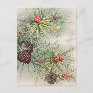 kerstboompijnen en een ventilatorfeestdag feestdagenkaart