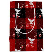 kerstboompil en sneeuwvlokken op beton medium cadeauzakje (Voorkant)