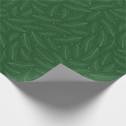 kerstboompine naalden cadeaupapier (Hoek)