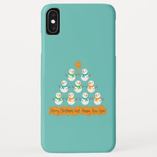 Kerstboompiramide gemaakt van kerst-sneeuwmannen Case-Mate iPhone case