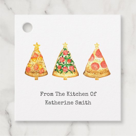 kerstboompizza uit de keuken van bedankjes labels (Voorkant)
