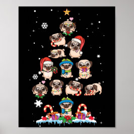 kerstboompjes met kerstboom voor kerstmis poster