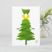 Kerstboompop. Voeg funtasy toe. Feestdagenkaart (Staand voorkant)