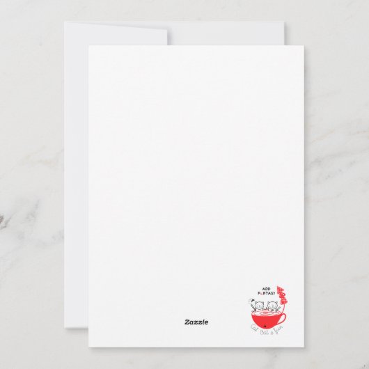 Kerstboompop. Voeg funtasy toe. Feestdagenkaart (Achterkant)