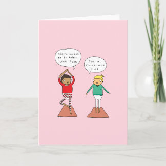 kerstboompose | Grappige Yoga Kerst Kaart