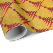 kerstboompotlood Rood op goud Cadeaupapier (Rol Hoek)