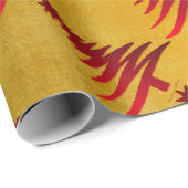 kerstboompotlood Rood op goud Cadeaupapier (Rol Hoek)