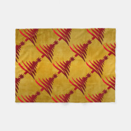 kerstboompotlood Rood op goud Fleece Deken