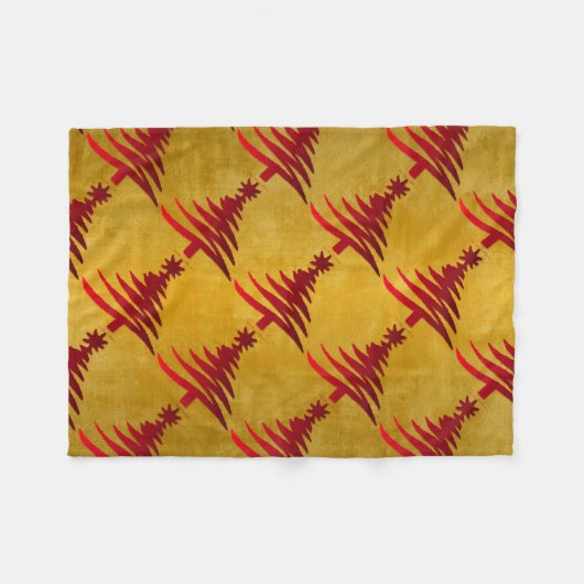 kerstboompotlood Rood op goud Fleece Deken (Voorkant (Horizontaal))