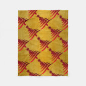 kerstboompotlood Rood op goud Fleece Deken (Voorkant)