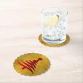 kerstboompotlood Rood op goud Kartonnen Onderzetters (Insitu)