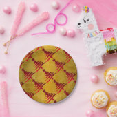 kerstboompotlood Rood op goud Papieren Bordje (Feest)