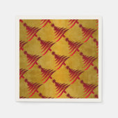 kerstboompotlood Rood op goud Servet (Voorkant)