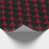 Kerstboompotlood Rood op zwart omslagpapier Cadeaupapier (Hoek)