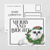 kerstboompup, feestelijk Arctisch dier Briefkaart (Voorkant / Achterkant)