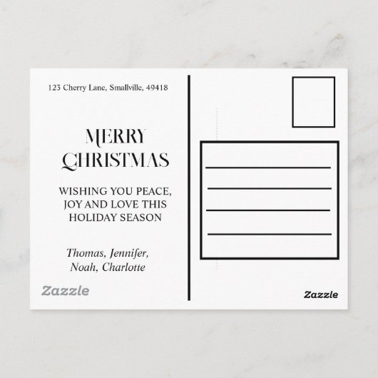 kerstboompup, feestelijk Arctisch dier Briefkaart (Achterkant)