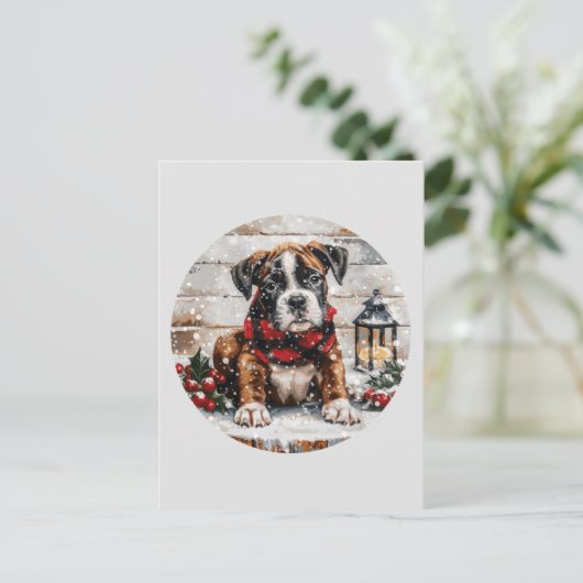 kerstboompuppy briefkaart (Staand voorkant)