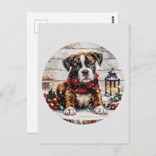 kerstboompuppy briefkaart (Voorkant / Achterkant)