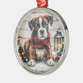 kerstboompuppy metalen ornament (Links)