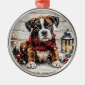 kerstboompuppy metalen ornament (Voorkant)