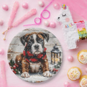 kerstboompuppy papieren bordje (Feest)