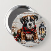 kerstboompuppy ronde button 4,0 cm (Voorkant /achterkant)