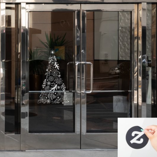 kerstboomramen decalen vinylvensterkoeling raamsticker (Kantoordeur)