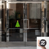 Kerstboomramen Raamsticker (Kantoordeur)