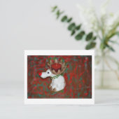 kerstboomrendiertje feestdagenkaart (Staand voorkant)