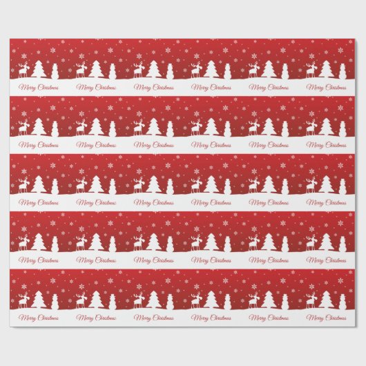 kerstboomrendiertje Snowman Cadeaupapier (Vlak)