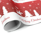 kerstboomrendiertje Snowman Cadeaupapier (Rol Hoek)