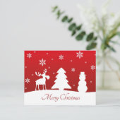 kerstboomrendiertje Snowman Feestdagenkaart (Staand voorkant)