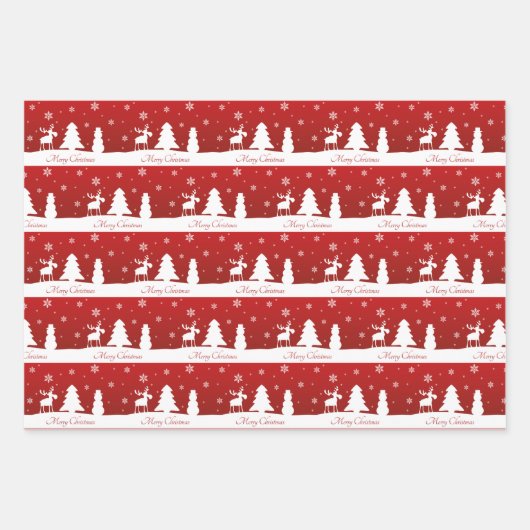 kerstboomrendiertje Snowman Inpakpapier Vel (Voorkant 2)