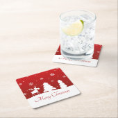 kerstboomrendiertje Snowman Kartonnen Onderzetters (Insitu)