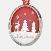 kerstboomrendiertje Snowman Metalen Ornament (Links)