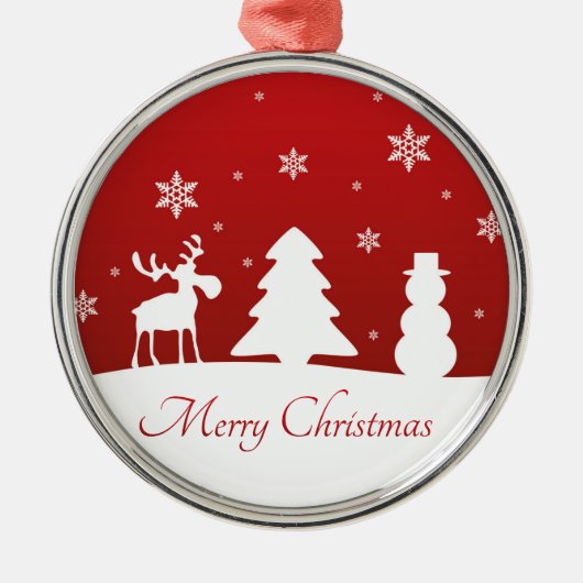 kerstboomrendiertje Snowman Metalen Ornament (Voorkant)