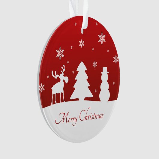 kerstboomrendiertje Snowman Ornament (voorkant)