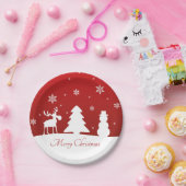 kerstboomrendiertje Snowman Papieren Bordje (Feest)