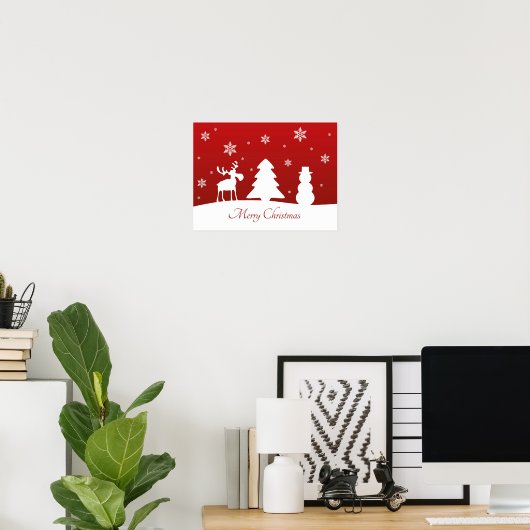 kerstboomrendiertje Snowman Poster (Thuiskantoor)