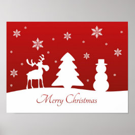 kerstboomrendiertje Snowman Poster