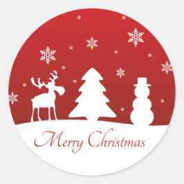 kerstboomrendiertje Snowman Ronde Sticker