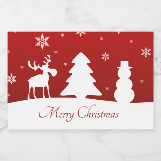 kerstboomrendiertje Snowman Voedselcontainer Etiket (Enkel label)