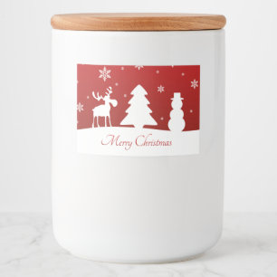 kerstboomrendiertje Snowman Voedselcontainer Etiket