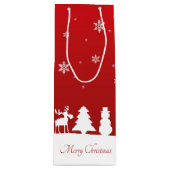 kerstboomrendiertje Snowman Wijn Cadeautas (Voorkant)