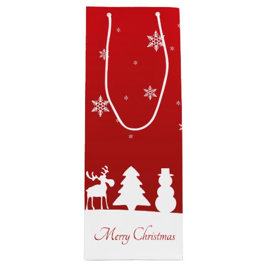 kerstboomrendiertje Snowman Wijn Cadeautas (Voorkant)