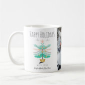 kerstboomretro Pastel Happy Holiday Foto Koffiemok (Links)