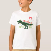 kerstboomrex Dinosaur Red Initialen T-shirt (Voorkant)